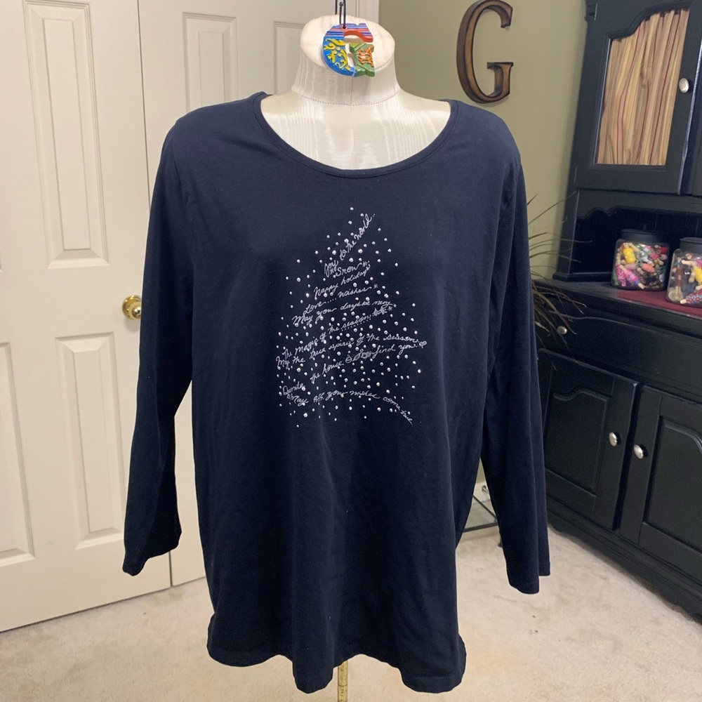 Catherines Black Christmas Tee Size 0X 14/16